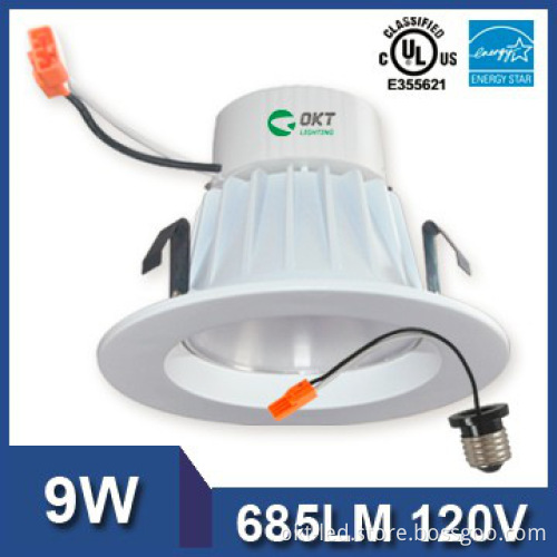 For retrofit project UL ES 4inch 9W Dimmable led recessed lighting